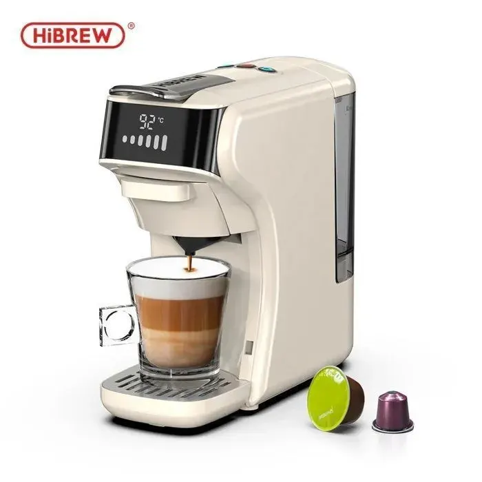 Machine à Café 5-en-1- HiBREW - 39in Tasse-Compatible NPods DPods KPods EPods Chaud & Froid Réglage Température Écran LCD