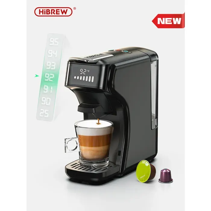 Machine à café à capsules - HiBREW - H1B - 6 en 1 - 20 bars - Compatible Nespresso et Dolce Gusto