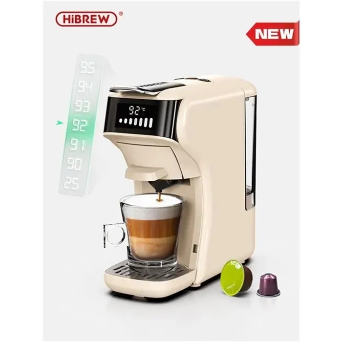 Machine à café à capsules - HiBREW - H1B -6 en 1 - 20 bars - Compatible Nespresso & Gusto - Modes froid et chaud - Expresso