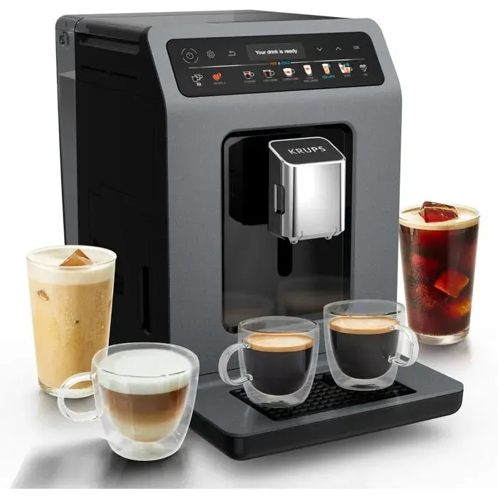 Machine à café à grain Krups Evidence Hot & Cold EA898GF0 Gris anthracite — vue 2
