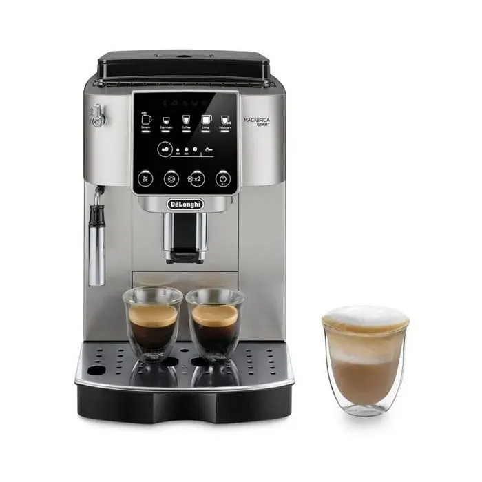 Machine à café automatique argent - Delonghi - Réservoir deau 18 l - Préparation de lespresso automatique