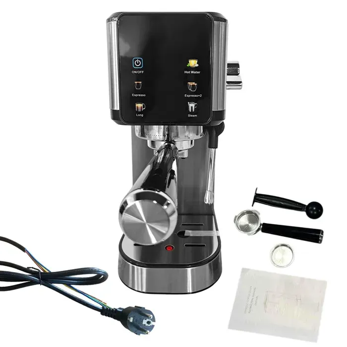 Machine à café automatique – MLBQ – Pression 20 bar – Buse vapeur pour mousse lait – Compacte pour bureau et maison – Noir