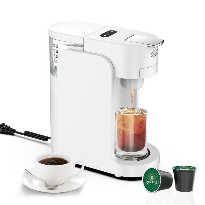 Machine à café capsule automatique portable 1450W mousseur à lait contrôle température compatible KCUP réservoir amovible