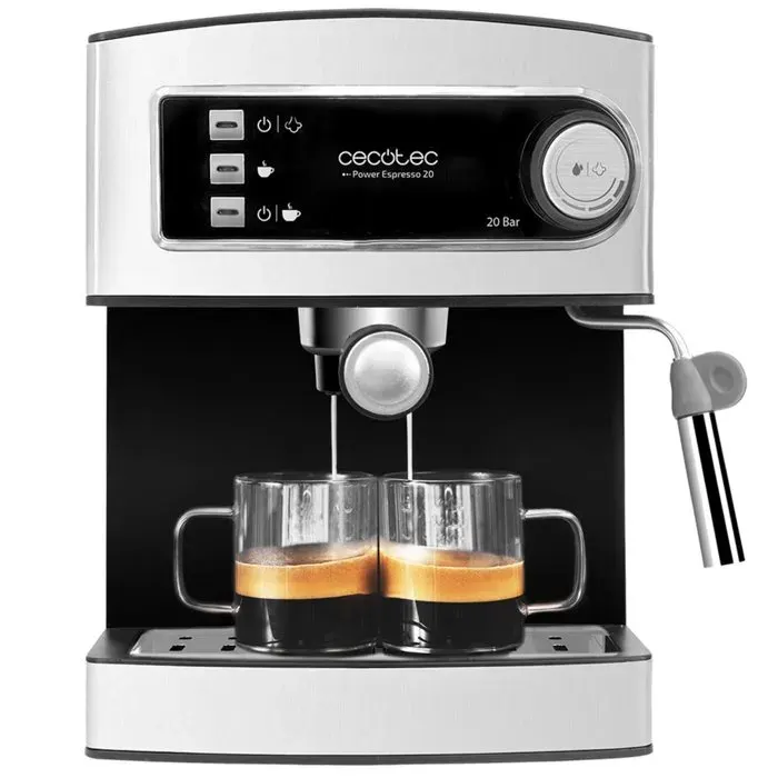 Machine à café - CECOTEC - Power Espresso - 850 W - 20 bars - 15 L - Inox / Noir