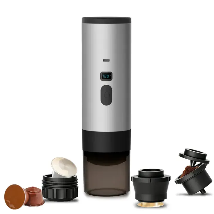 Machine à café électrique sans fil 3 en 1 - Machine à café portable - 90ml - Rechargeable - 15 bar - Auto Chauffage en 4 à 6 Min