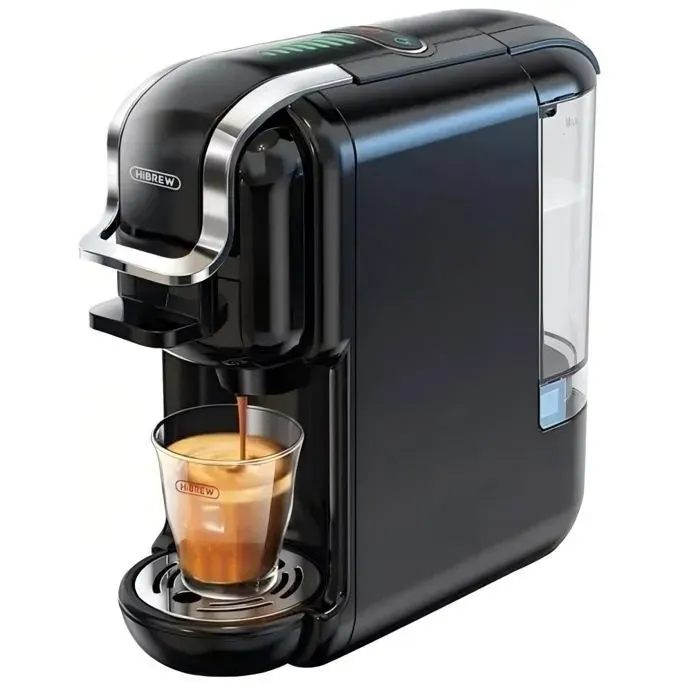 Machine à café Espresso 4-en-1 HiBREW Compatible Nespresso/Dolce Gusto/K-Cup Café Moulu 19 Bar 5-10 TassesSilencieuse