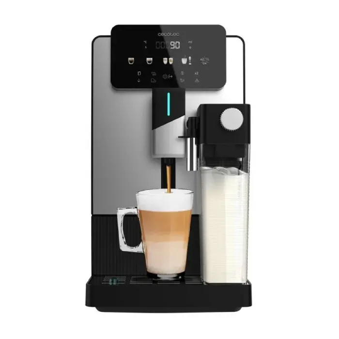 Machine à café Expresso broyeur - CECOTEC - CremmaetLatte - 1500 W - 150 g - 11 L - 6 boissons - Noir / Inox