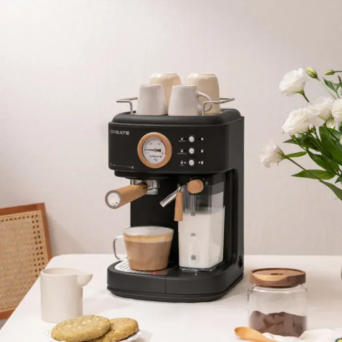 Machine à café expresso - Create - THERA RETRO PRO - 20 bars - Réservoir à lait intégré