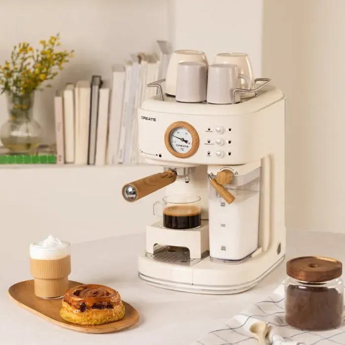 Machine à café expresso - Create - THERA RETRO PRO - 20 bars - Réservoir à lait intégré