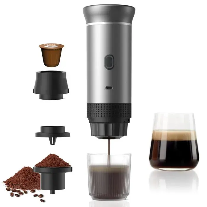 Machine à Café Expresso Électrique Portable Auto-chauffante USB-C à Capsule - Mini Cafetière Nomade Voyage Voiture Camping