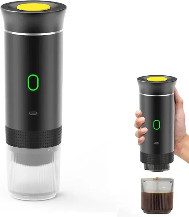 Machine à café expresso électrique portable sans fil auto-chauffante - 60 ml pour café moulu Nespresso capsule voiture camping
