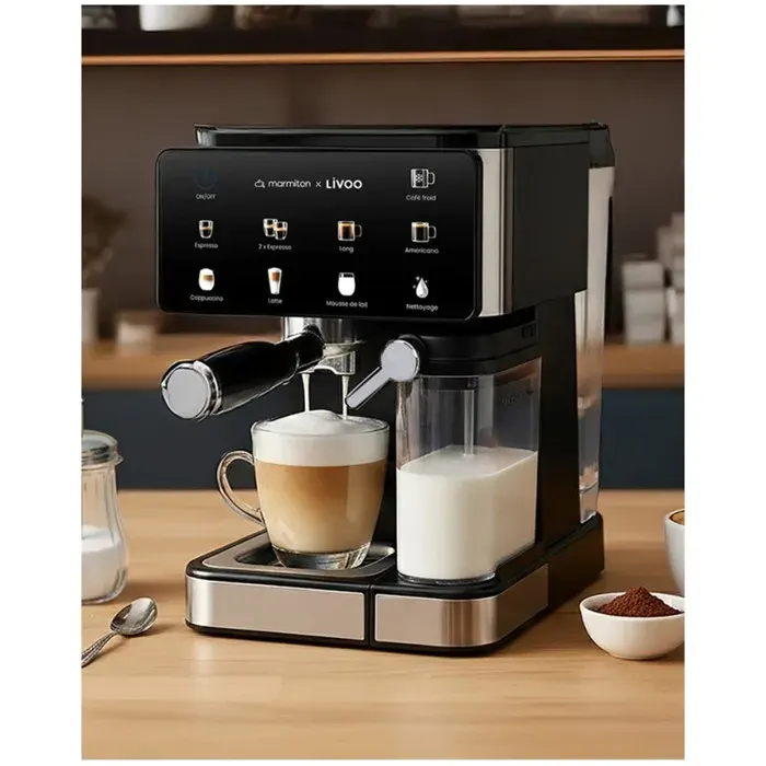 Machine à café expresso multifonction - LIVOO - Expresso - 20 bars - 1 350 W - Compatible capsules Nespresso