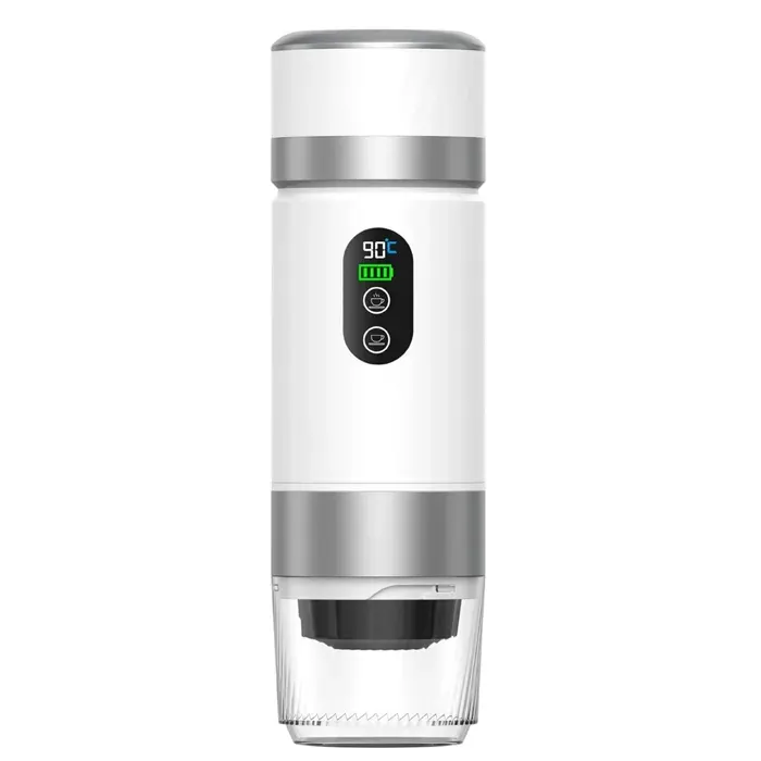 Machine à café expresso portable–20 bars écran tactile batterie 7500mAh–150 ml capacité-pour camping voyage et bureau – blanc