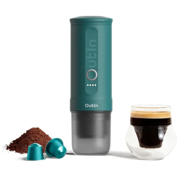 Machine à Café Expresso Portable Auto-chauffante - USB-C Compatible Moulu et Capsules - Pour Voyage et Camping