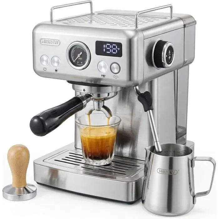 Machine à café expresso semi-automatique HiBREW H10A 20 bars cafetière à café chaud/froid - Argent