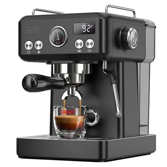 Machine à Café Expresso Semi-Automatique HiBREW H10A Pression de 19 Bars Mousseur à Lait Température Réglable Pichet de 350ml