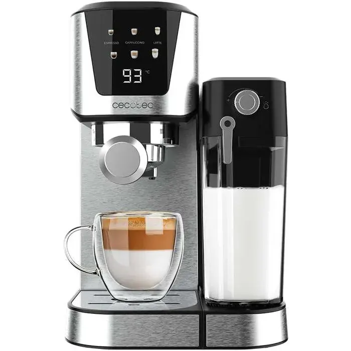Machine à café expresso semi-automatique - ZVVN - 20 bars - Réservoir à lait 700 ml - Thermobloc - Force Aroma