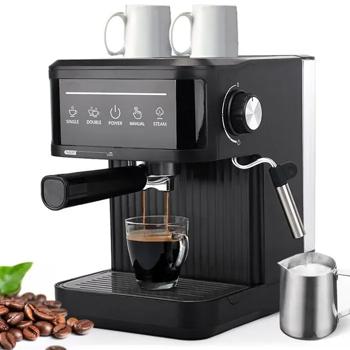 Machine à café Expresso semi-MK868-automatique - 20BAR - Mousse lait concentrée-1.5L-850w-écran tactile-Coupe simple double-noir