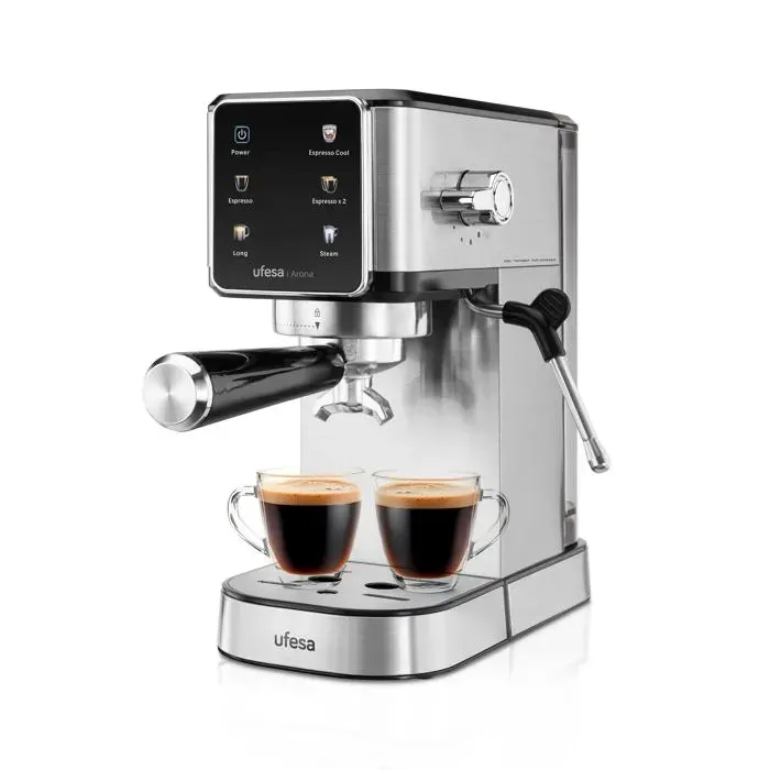 Machine à café expresso - Ufesa - Écran tactile couleur - Fonction Espresso Cool - 20 bars de pression