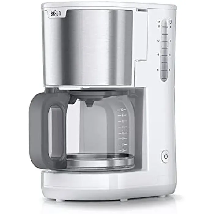 Machine à café filtre - Braun - KF 1500 WH - 10 tasses - Compatible lave-vaisselle - Blanc