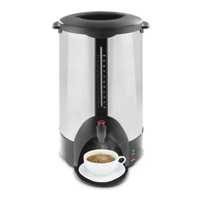 Machine à café filtre - HELLOSHOP26 - 16 L - Acier inoxydable et plastique - 80-90 tasses - Maintien au chaud