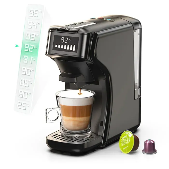 Machine à café HiBREW H1B 6-en-1 600 ml indicateur LED pour capsules Kcup/Nes/DG/poudre despresso noir - Prise EU