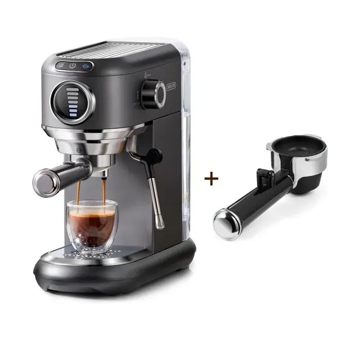 Machine à café italienne 1 450 W 19 bars réservoir de 1 100 ml 7 niveaux de réglage du niveau deau eau chaude et froide
