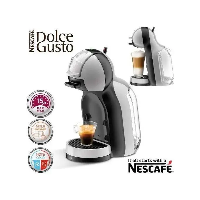 Machine à café - KRUPS KP123B10 - Dolce Gusto MINI ME - Arctic Grey - Réservoir 08L - 1500W