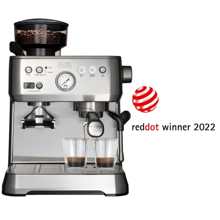 Machine a Café - Machine à Espresso et Cappuccino - Moulin à café ZERO STATIC™ intégré - Argent - Grind & Infuse Perfetta 1019