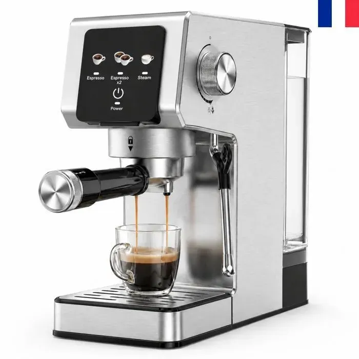 Machine à Café Machine à expresso 20 bars avec écran tactile 1800 W réservoir deau amovible de 12 L expresso simple et double