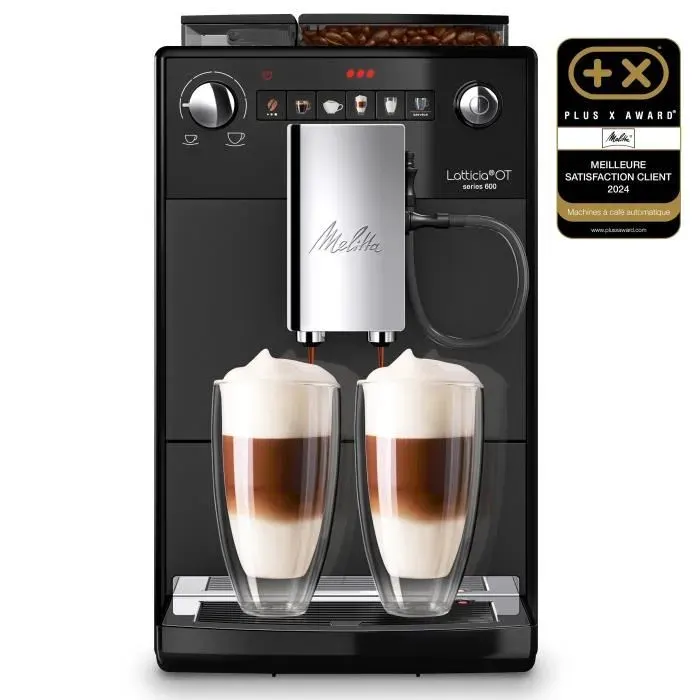 Machine à café - MELITTA - Latticia OT - Réservoir deau 15 L - Réservoir à grains 250 g - 1450 W - Noir mat