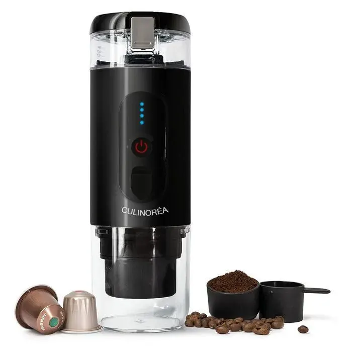 Machine à café mini portable électrique - TepidBee - multifonctionnel cafetière voyage auto-chauffante pour voitur capsules et caf