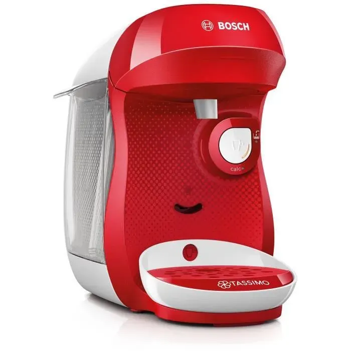 Machine à café multi-boissons - BOSCH TAS1006 - TASSIMO T10 HAPPY - Rouge et blanc - Arrêt automatique - T-Disc