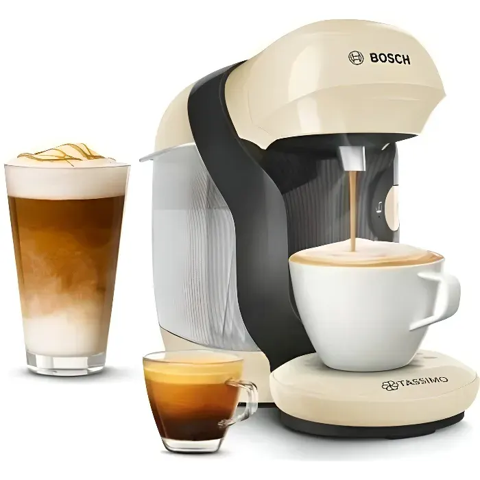 Machine à café multi-boissons compacte Tassimo Style - BOSCH TAS1107 - Coloris Vanille - 40 boissons - 07l - 1400W