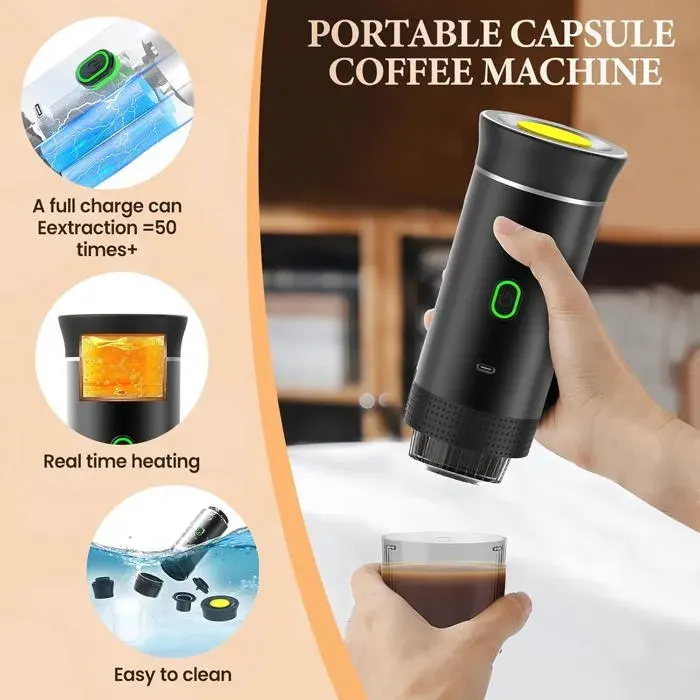 Machine à Café Multi Capsules-12V-3 En 1 Cafetiere Expresso-Machine à café portable-pour café moulu Nespresso capsule