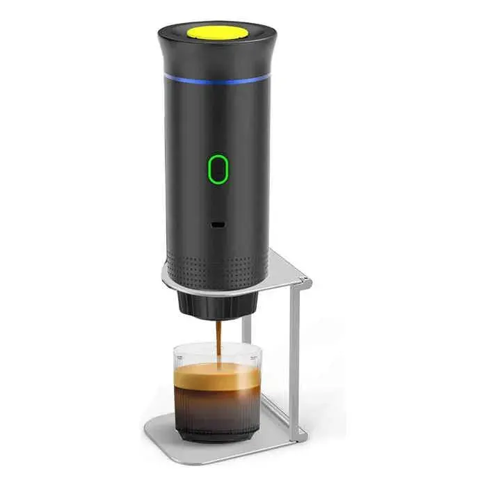 Machine à café portable 3-en-1 7500mAh - Expresso compatible capsules & moulu voyage camping voiture bureau noir
