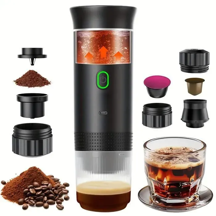 Machine à café portable avec chargement USB Type-Cidéale pour les camping-cars la randonnée et lutilisation au bureau