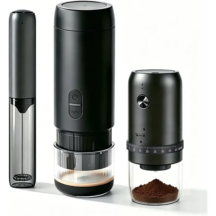 Machine À Café Portable Électrique Coffret Cadeau Complet 3 Pièces