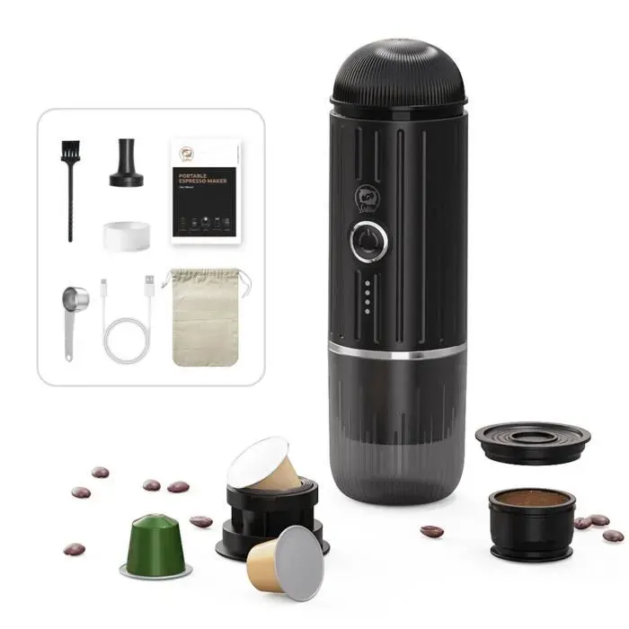 Machine à café portable - JOULLI - 240 ml - Compatible Nespresso - 19 bars - Batterie 7500 mAh