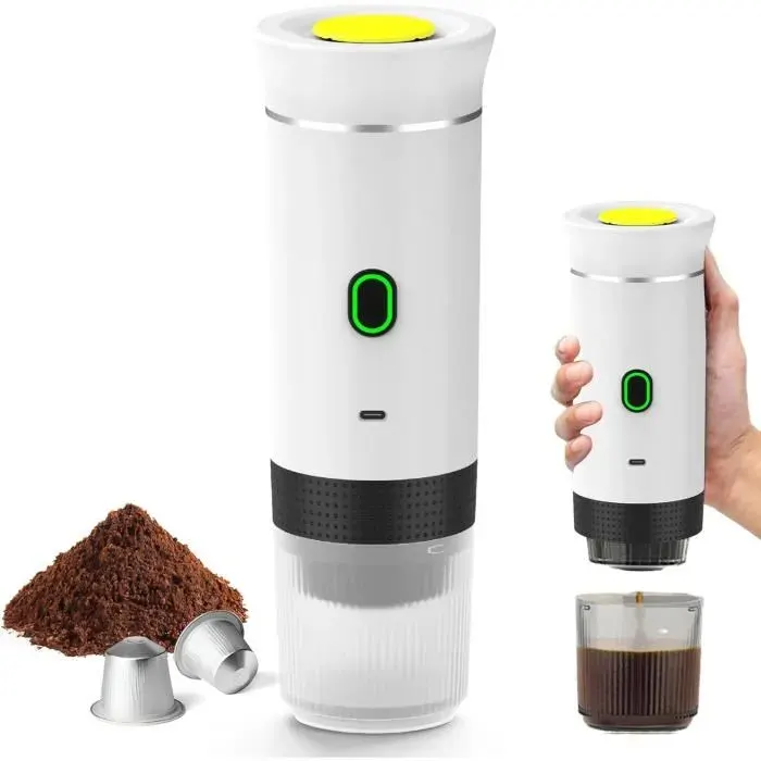 Machine à Café Portable - MIOLOE - 3 En 1 - Compatible Capsules et Café Moulu - 150 ML - 60 ML