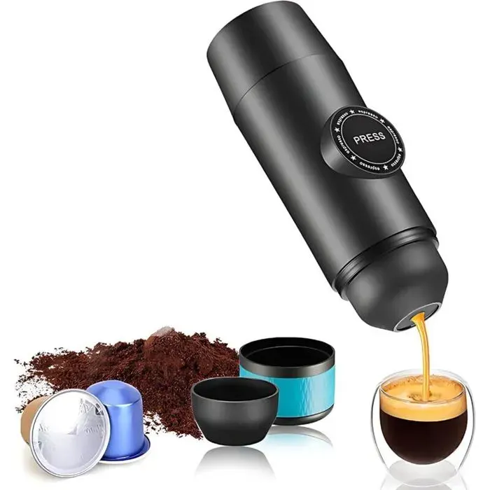 Machine à café portable - PZCC - Expresso de voyage - 12V - Compatible Capsules Nespresso - 8-15 bars