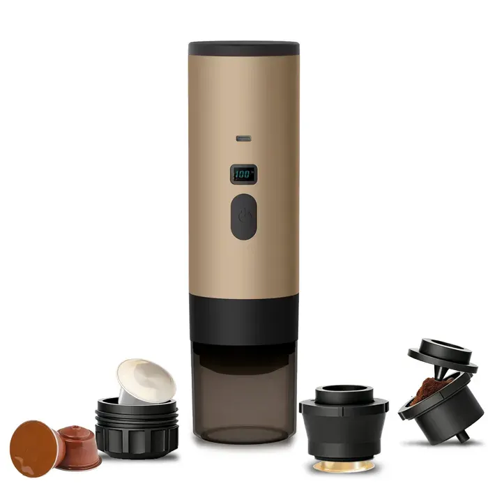 Machine à café portable sans fil 3 en 1 - 15 bar - 90ml - Rechargeable 7800mAh - Idéal pour le camping la voiture et les voyages