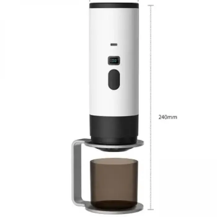Machine à Café Portable sans Fil à Capsules Chauffage Rapide 90°C Batterie 7800mAh Réservoir 90ml Gris - Idéale Voyage