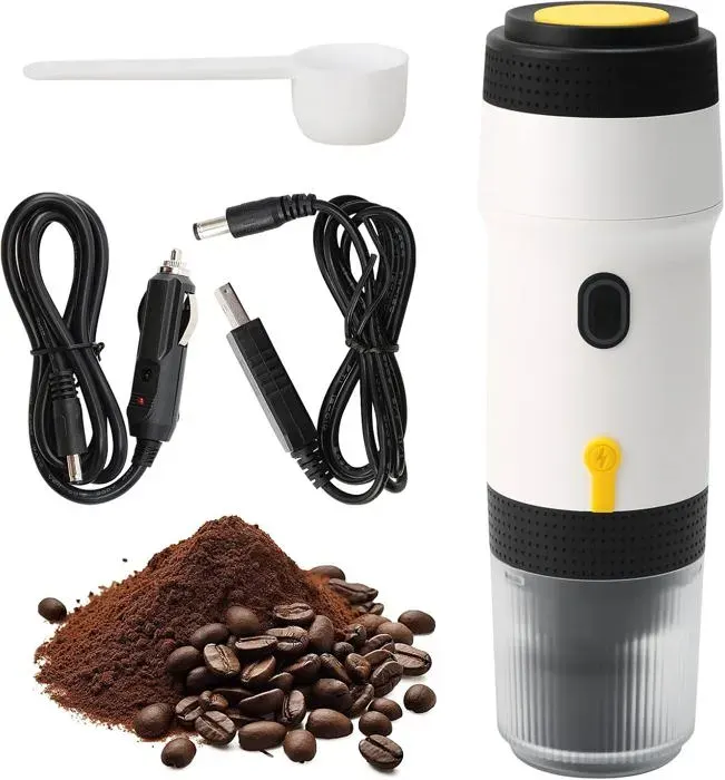 Machine À Café PortableCafetière Espresso Portable Pour Camping Non Scellée Electrique 3-En-1 Cafetière Polie Pour La Maiso
