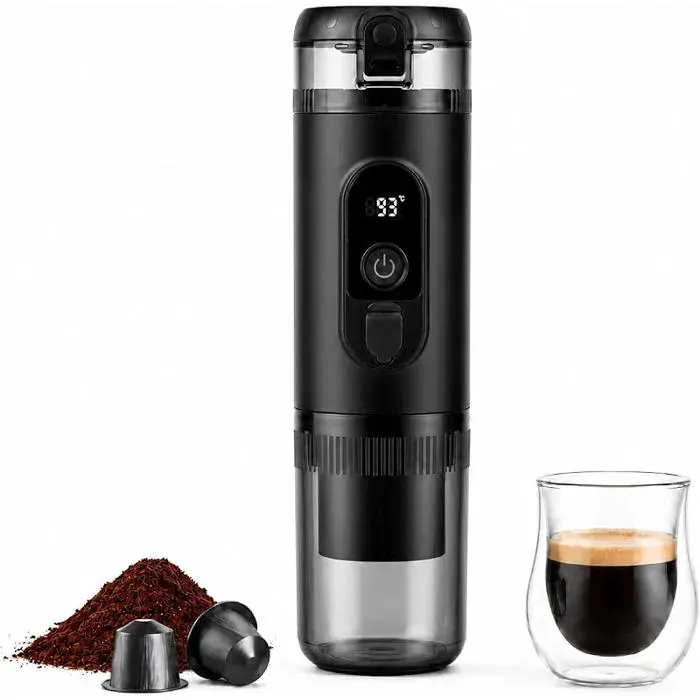 Machine à Café PortableCafetière Expresso 2 en 1 RechargeableAuto chauffanteCompatible Capsules NS et Café Moulu