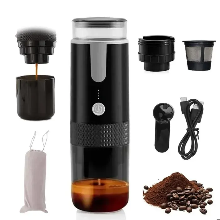 Machine à café portableespresso170 mlpour le café en poudre et les capsulespour la maisonle bureau et la voiturenoir