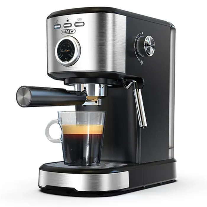 Machine À Café Semi-Automatique HIBREW H5A-Réservoir Deau De 12 L-15Bars Et Système Smart Brew