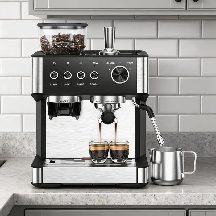 Machine à café super-automatique – Design robuste – Normes européennes – Idéale cuisine et bureau