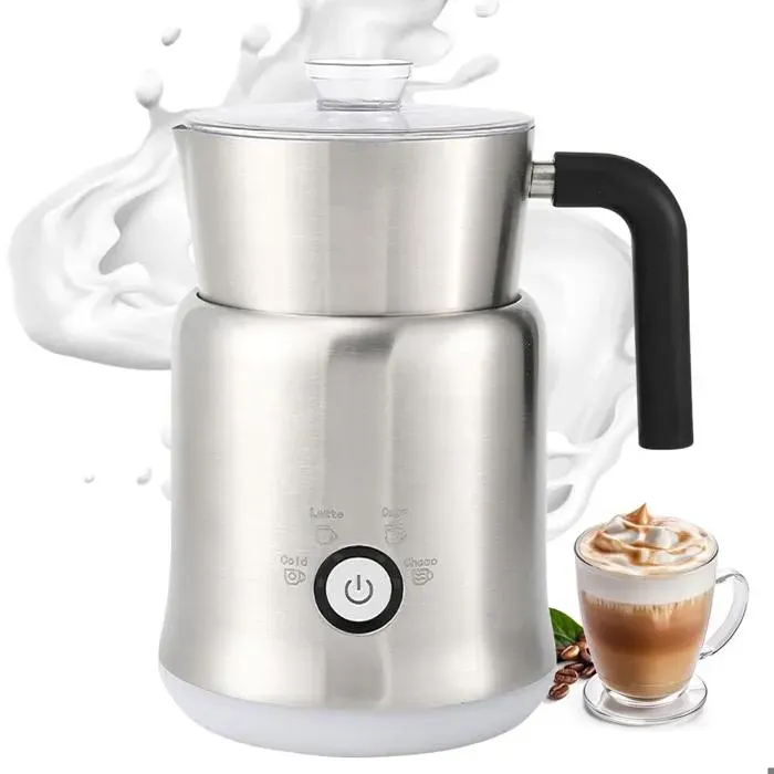 Machine à chocolat chaud électrique – Machine puissante en acier inoxydable pour chocolat chaud et cacao – Mousseur à lai