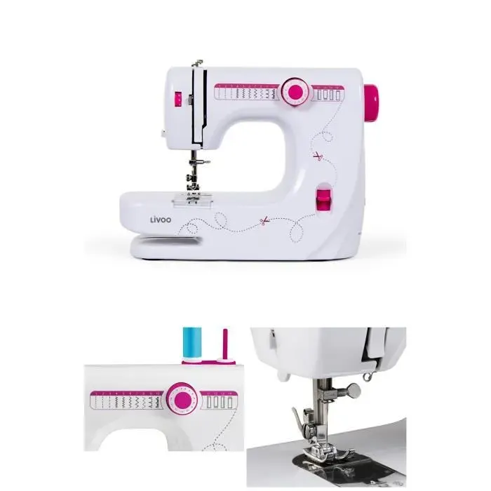 Machine à coudre 14 modeles intégrés Blanc Eclairage LED